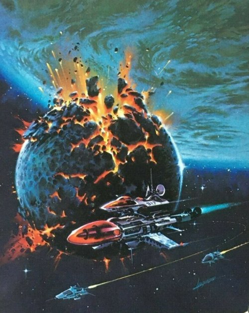 70sscifiart:  Paul Alexander’s 1986 cover for R. M. Meluch’s