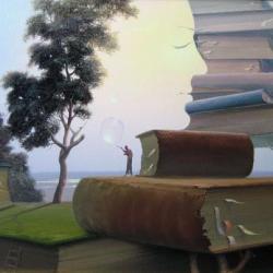 bibliolectors:  Reader and books / Lector y libros (ilustración
