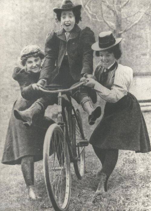 Learning to ride a bicycle, circa 1895 by William Gordon Davis.