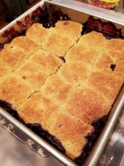 Homemade Almond Flour Mixed Berry Cobbler for my love, @celticknot65.