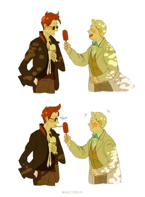 naniiebimworks:  Aziraphale and Crowley and The Switch.    To