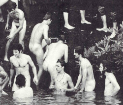 jaggedhal0:    Boys bathing at the Woodstock Music Festival,