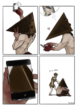 tio-trile:  Poor Pyramid Head can never take a decent selfie