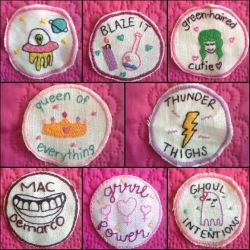 littlealienproducts:  hand embroidered patches, ű each