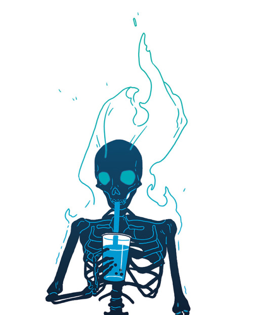 meredithmcclaren:BoopDescription:  A skeleton on fire, all in