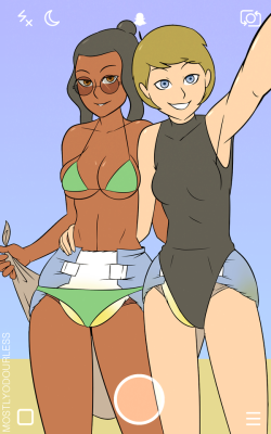 mostlyodourless: Katie and Emily went to the beach. They got