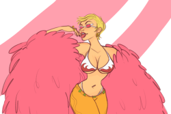 onepancake: Queen of Dressrosa This is what happens when I listen