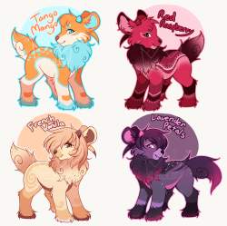 princessharumi:So here they are, my first adoptable batch of