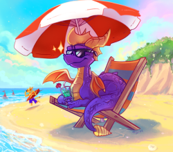eyrri:Spyro chillin’ at Dragon Shores for the monthly art prompt