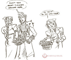 icarus-doodles:  I always wondered where Cloud put the flower