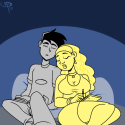 chillguydraws: OTPvember Day 2 - Cuddling Danny Fenton and Valerie