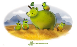 cryptid-creations:  Daily Paint #1221. Grizzly Pears by Cryptid-Creations