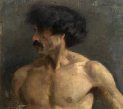 Fred Balshaw (English, 1860-1936), Life Study of a Man, c.1900. Oil