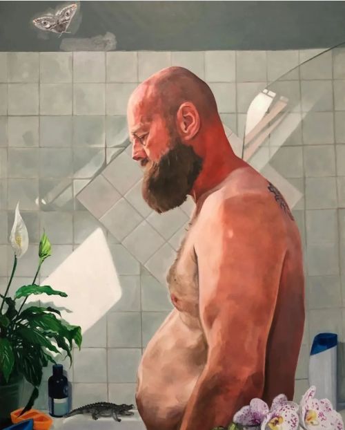 grundoonmgnx:  Geoff Harrison, Self Portrait with Paunch, 2021