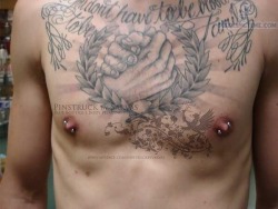 apadravya-piercing:  Diagonal male nipple piercing with barbells,