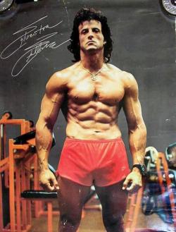 Picturesque physique (Sylvester Stallone in the mid-1980s when