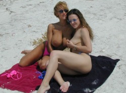 Tabatha Jordan and a cute friend at the beach. One of the pleasures