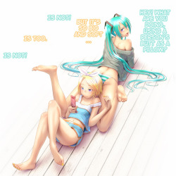 peterpayne:  Would you rest your tired head Miku’s butt? I