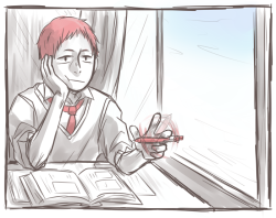 fantasyflann:  in which makki has a window seat and drops his