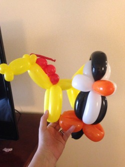 I got these awesome balloon animals from a new spanko friend