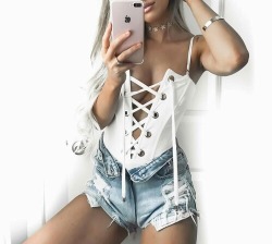 teenfashionblogger13:  Sexy Summer Outfit: white lace down tank