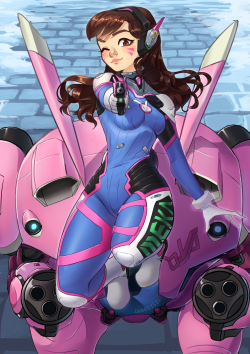 lunarisdraws:  D.va from Overwatch! The beta was fun!   Twitter