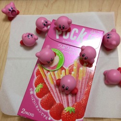 thereishopestill:  zcbrn:  ポッキーの日  GIVE ME KIRBY(s)