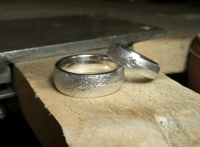 ringpaar in sterling silber mit diffuser