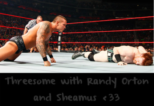 wwewrestlingsexconfessions:  Threesome with Randy Orton and Sheamus <33