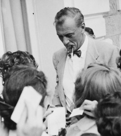 gregorypecks:  Gary Cooper signs for fans at Cannes, 1953. 