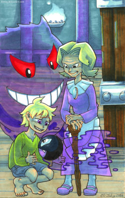 yenasmatik:  Grandma!Agatha helping Morty catch his first pokemon