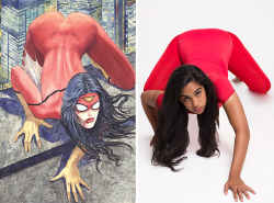 lauralate: buzzfeed:  We Had Women Photoshopped Into Stereotypical Comic Book Poses And It Got Really Weird   