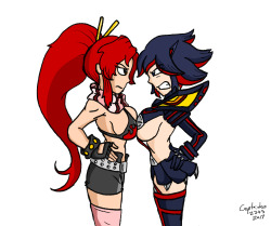 Yoko from Gurren Lagann and Ryuko from Kill la Kill. The two