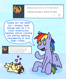 rainbowfeatherreplies:  ask-rainbowdad:  The team up that everypony