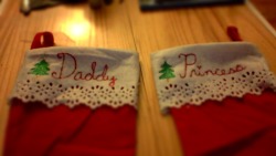 greeniesub:  I made us stockings :) It’s our first Christmas