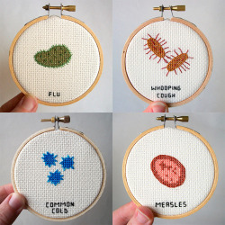 olivia-ross:  Cross-Stitched Germs and Microbes 