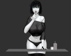 thegoldensmurf: thegoldensmurf:  3D Fubuki getting ready - WIP