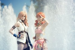 dorkly:  Final Fantasy: Lightning and Vanille Cosplay Side note: