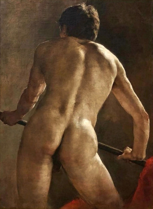 hadrian6:  Academic Study of a Male Nude from Behind. 1889. Ferdo