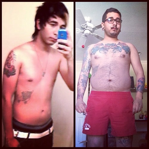 ricckmartinez:  40lbs later… I mean 3 years later and a few more tattoos !! Like my body more now than back then …  