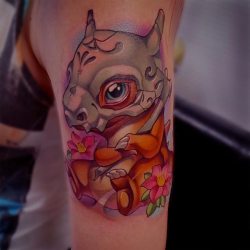 gamerink:    Awesome Cubone tattoo done by @steven_compton. 