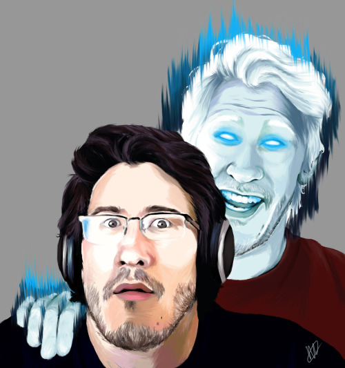 forsakenvow:   Project #Spookyplier We reunited again on Monodes’ streams and came up with another project. This time, since Halloween is coming, we wanted to do something “spoopy”. We decided to draw Markiplier along with our Darkiplier’s or Mark’s
