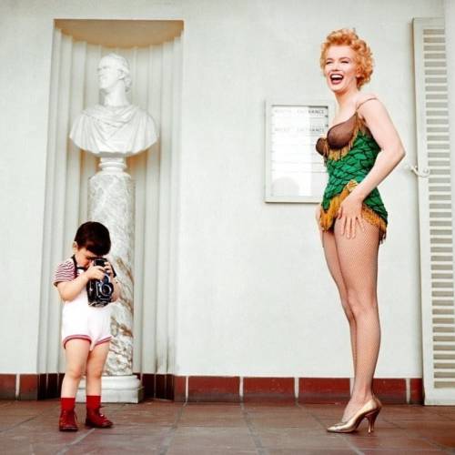 Marilyn Monroe with Joshua Greene (Milton Greene’s son)Pictures: