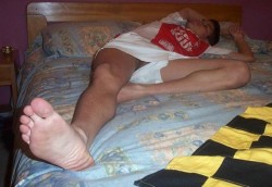 teenboysmellyfeet:  He just finished soccer practice and took