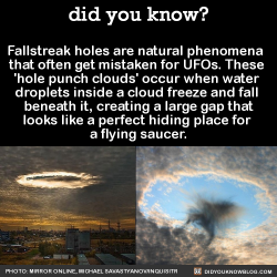 did-you-kno: Fallstreak holes are natural phenomena   that often