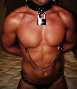 Nipple clamps are so hot and horny!  For more gay nippleplay,