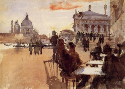 artist-sargent:  Café on the Riva degli Schiavoni, John Singer