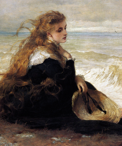 marcuscrassus:  George Elgar Hicks - On the seashore (1879)
