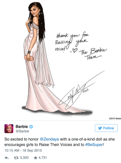 huffingtonpost:  Zendaya Is Getting Her Own Loc’d BarbieBarbie