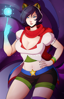 redrabbu:  Arcade Ahri commission for combatplayaryan on twitter!i